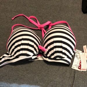 Bongo striped push up bikini top size M nwts top only